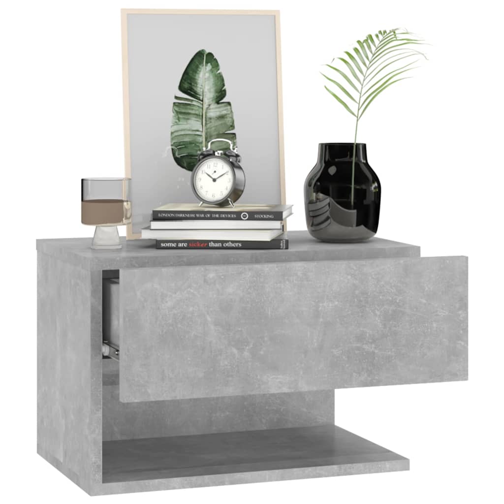 Wall-Mounted Bedside Tables 2 pcs. Concrete Gray