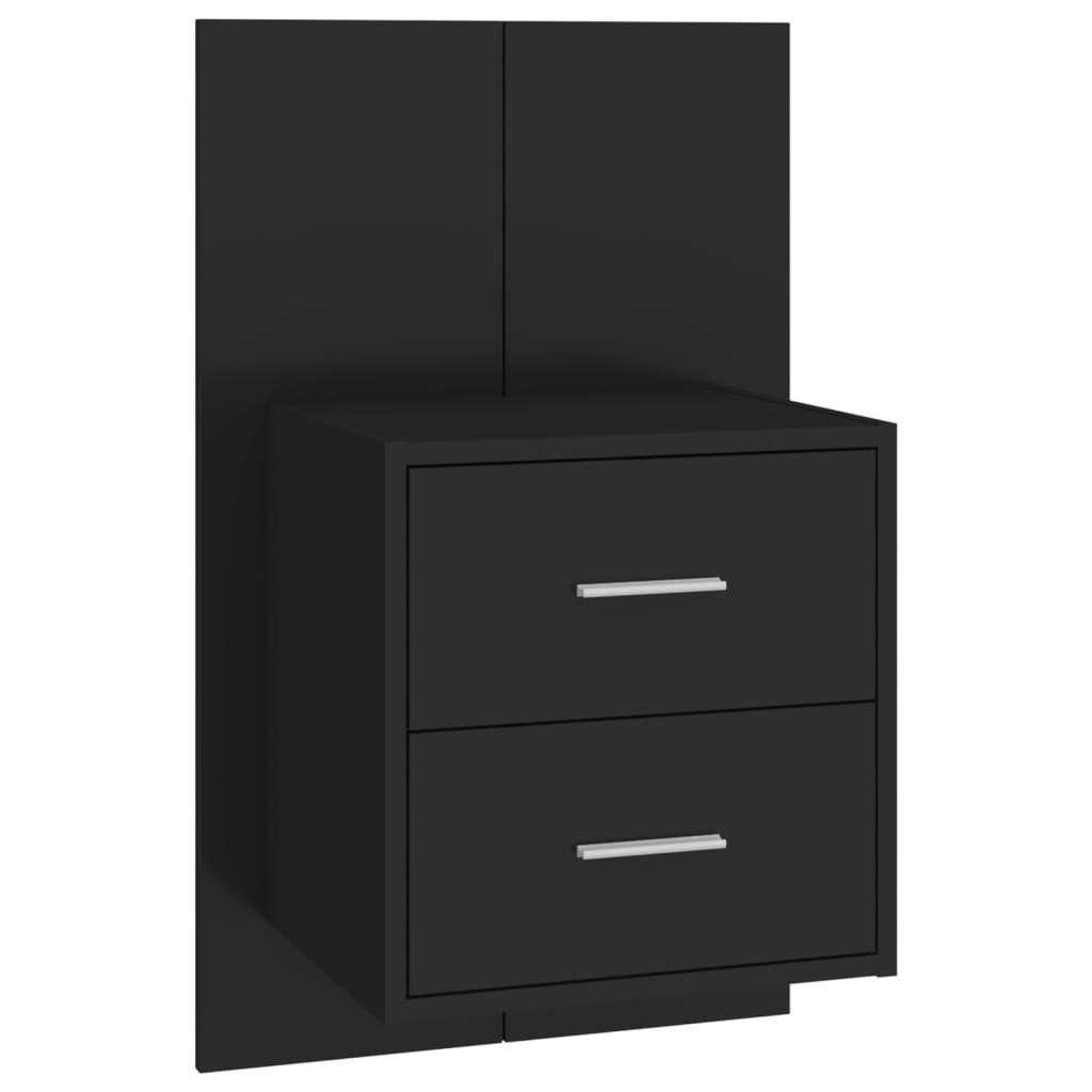 Wall Bedside Table Black