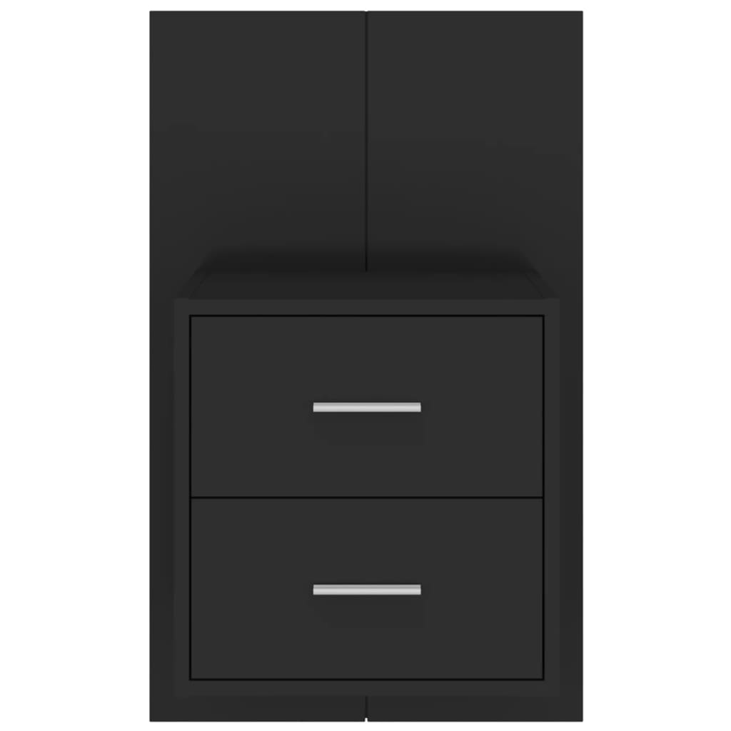 Wall Bedside Table Black