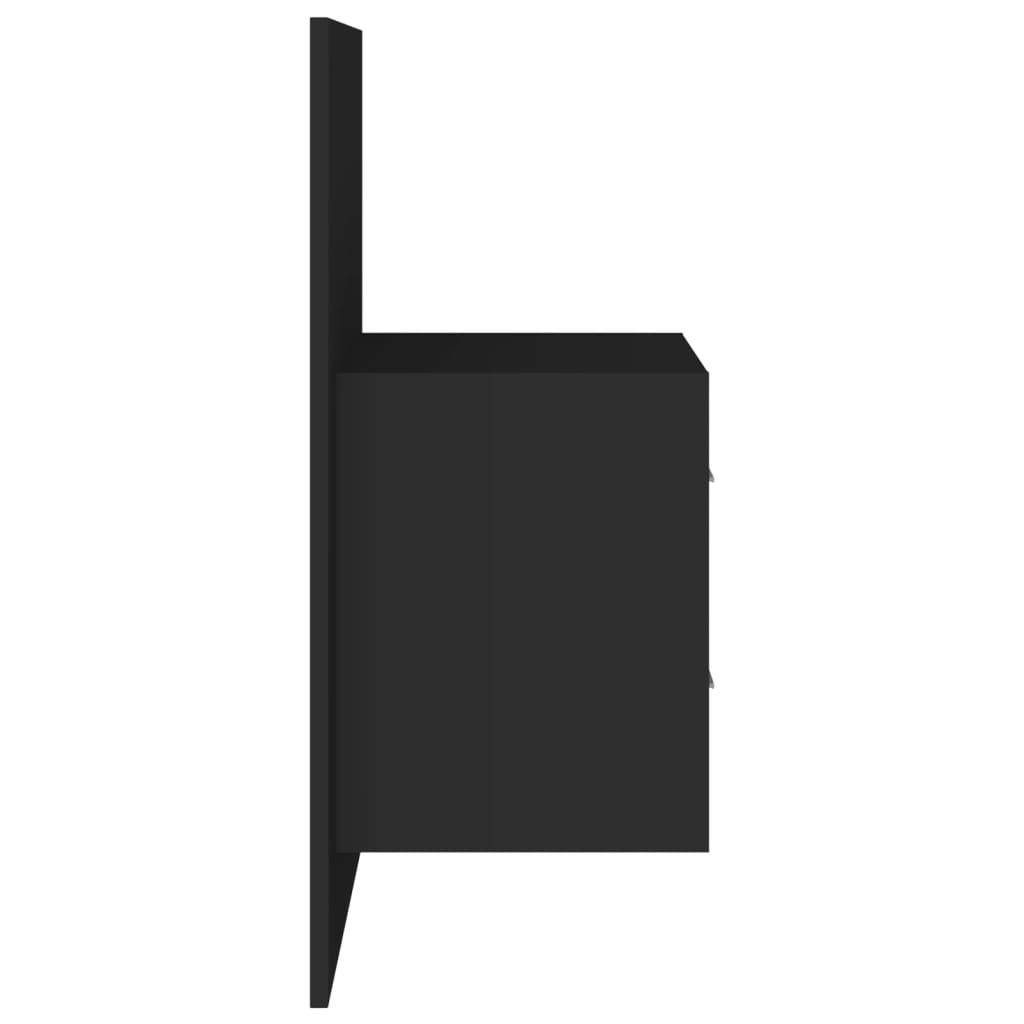 Wall Bedside Table Black