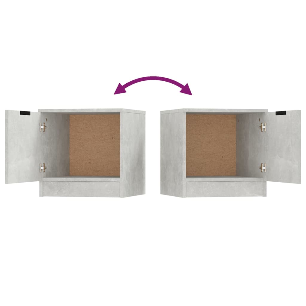 Bedside tables 2 pcs. Concrete grey 40x39x40 cm