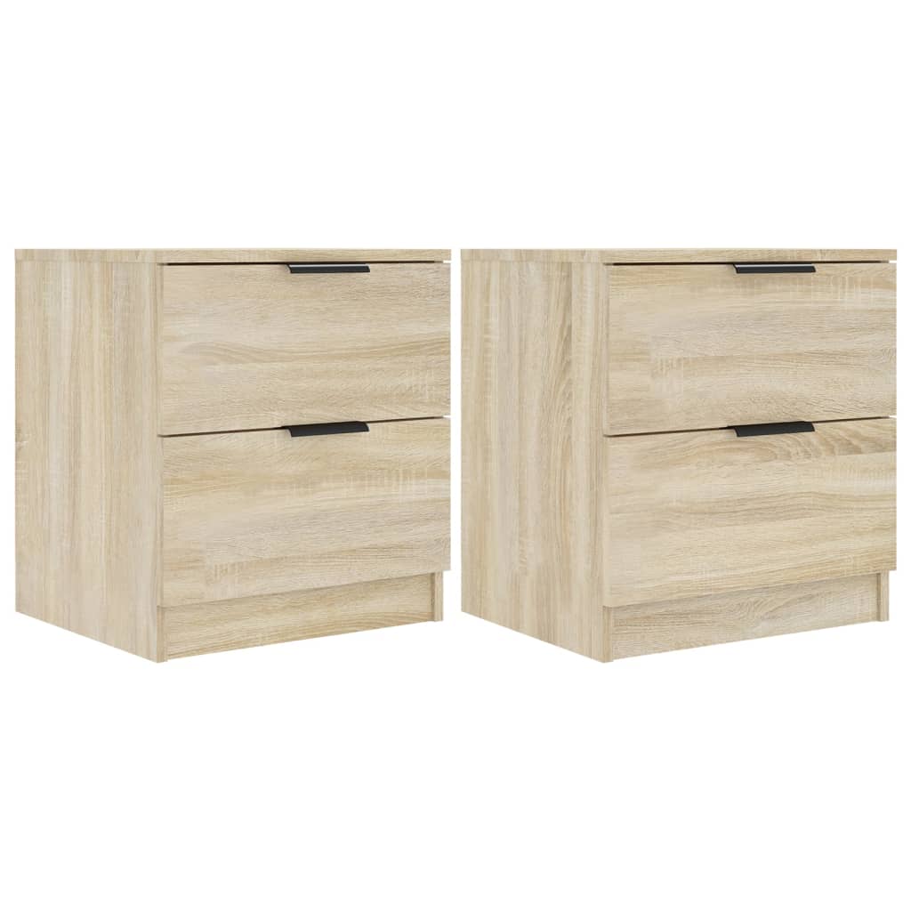 Tables de chevet 2 pièces en bois de chêne Sonoma
