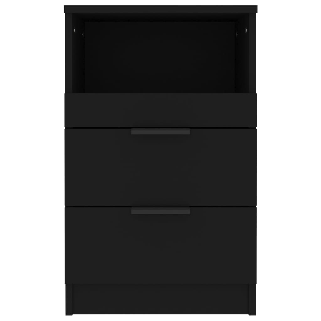 Tables de chevet 2 pcs. Matériau bois noir