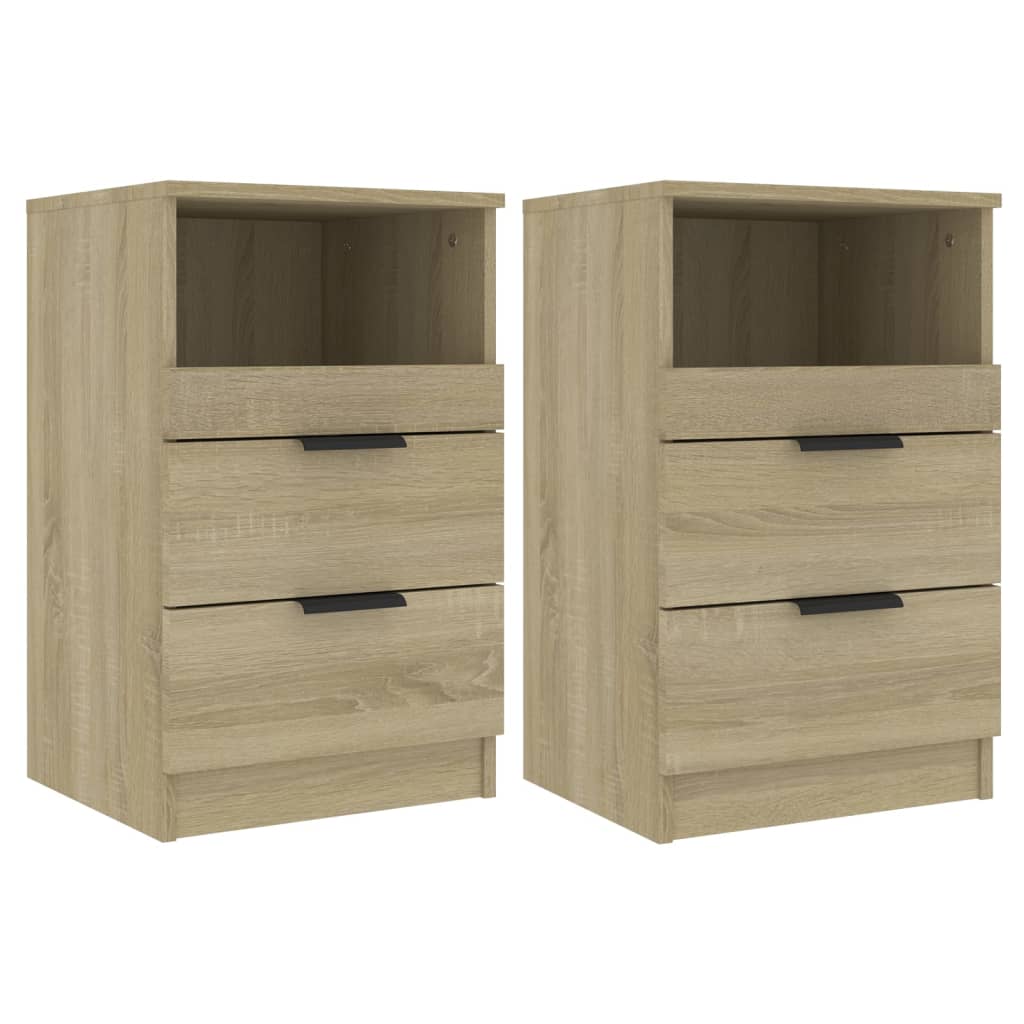 Tables de chevet 2 pièces en bois de chêne Sonoma