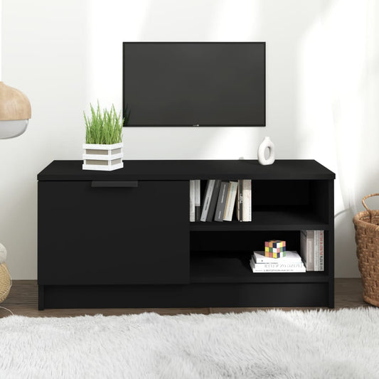 Meuble TV noir 80x35x36,5 cm en bois