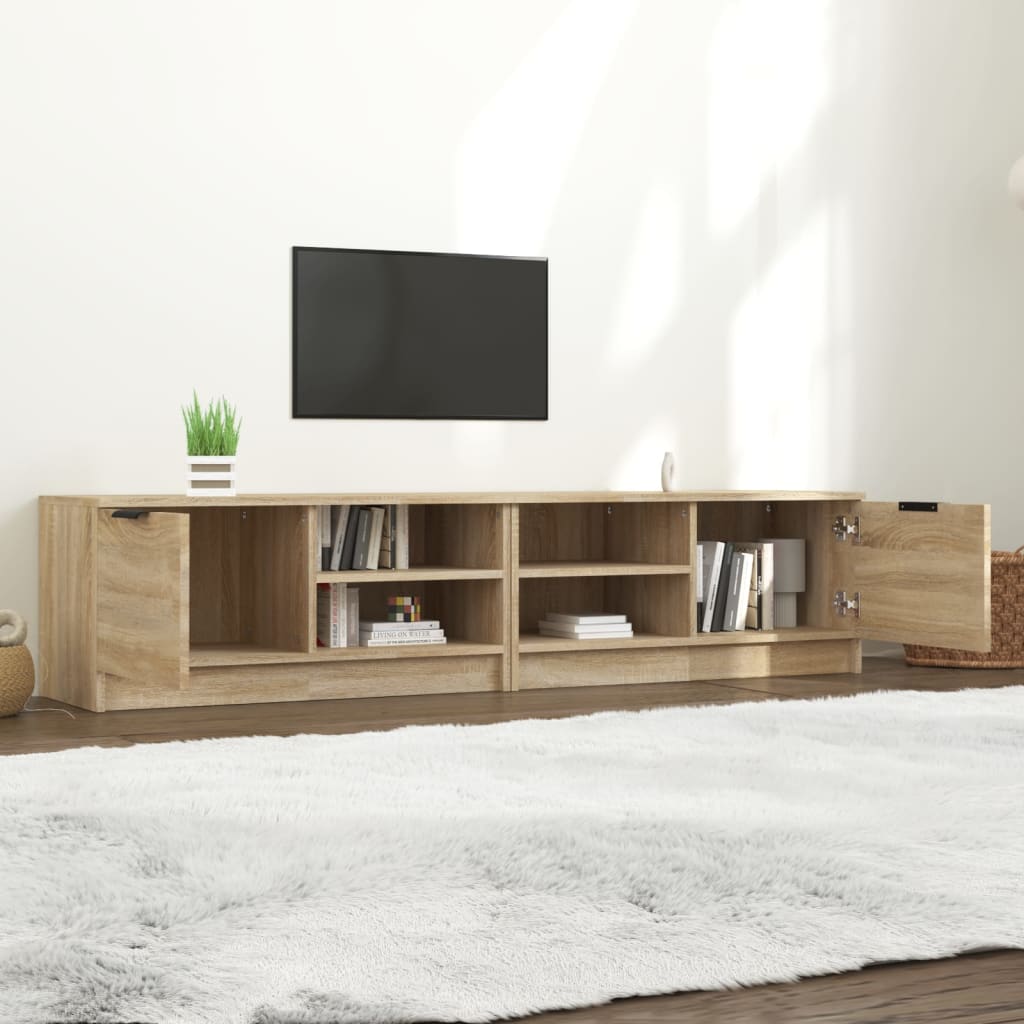 Meubles TV, lot de 2, en chêne Sonoma, 80 x 35 x 36,5 cm.