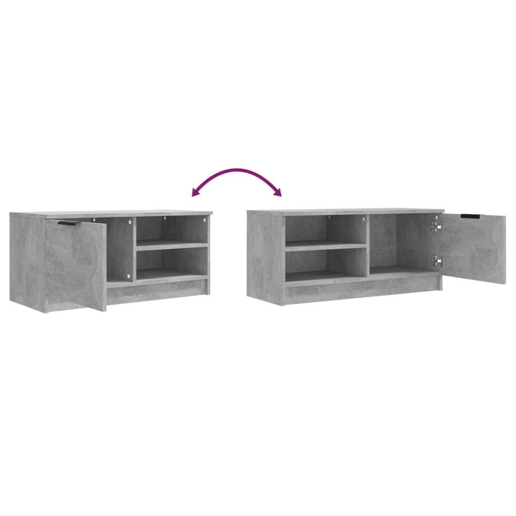 Meubles TV, lot de 2, gris béton, 80 x 35 x 36,5 cm, matériau à base de bois
