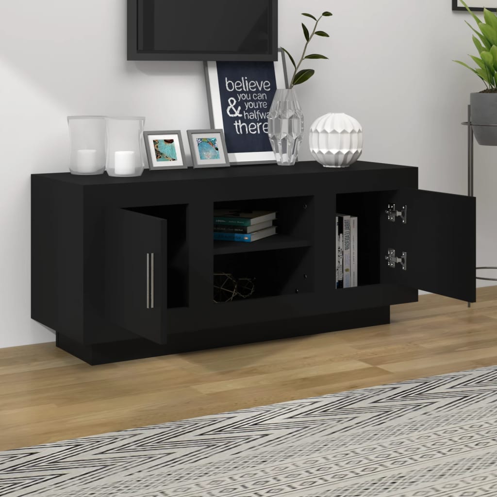 TV-Schrank Schwarz 102x35x45 cm Holzwerkstoff