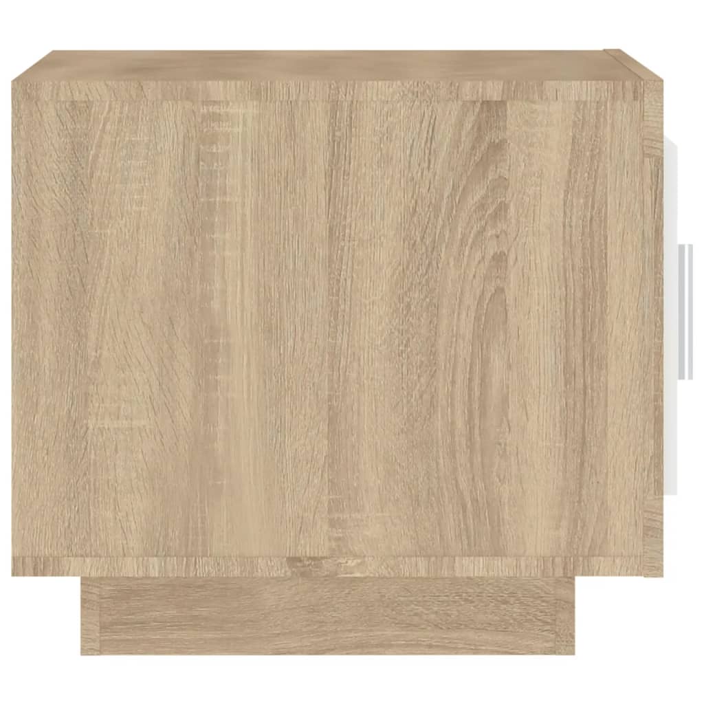 Coffee table white and Sonoma oak 51x50x45 cm wood material