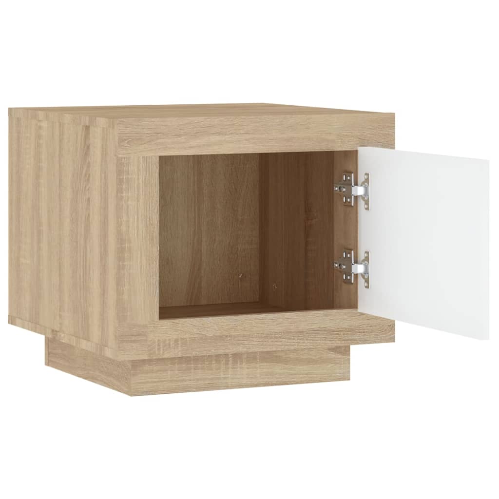 Coffee table white and Sonoma oak 51x50x45 cm wood material