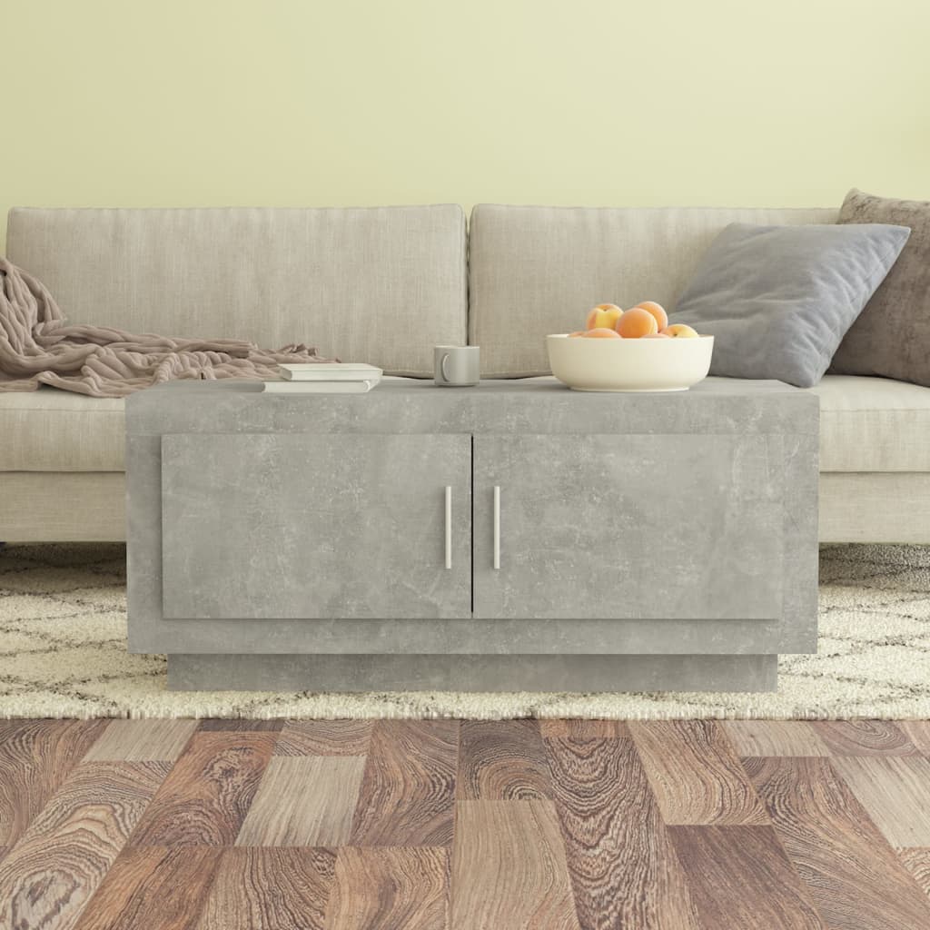 Table basse gris béton 102x50x45 cm en bois