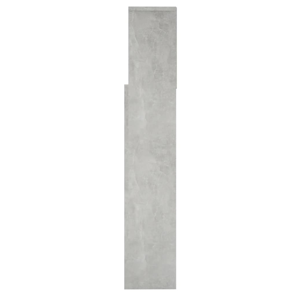 Bed headboard with shelves concrete grey 160x19x103.5 cm