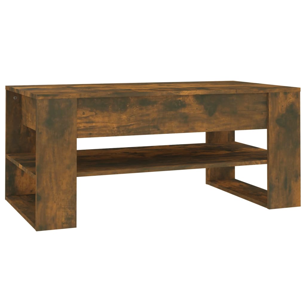 Coffee table smoked oak 102x55x45 cm wood material
