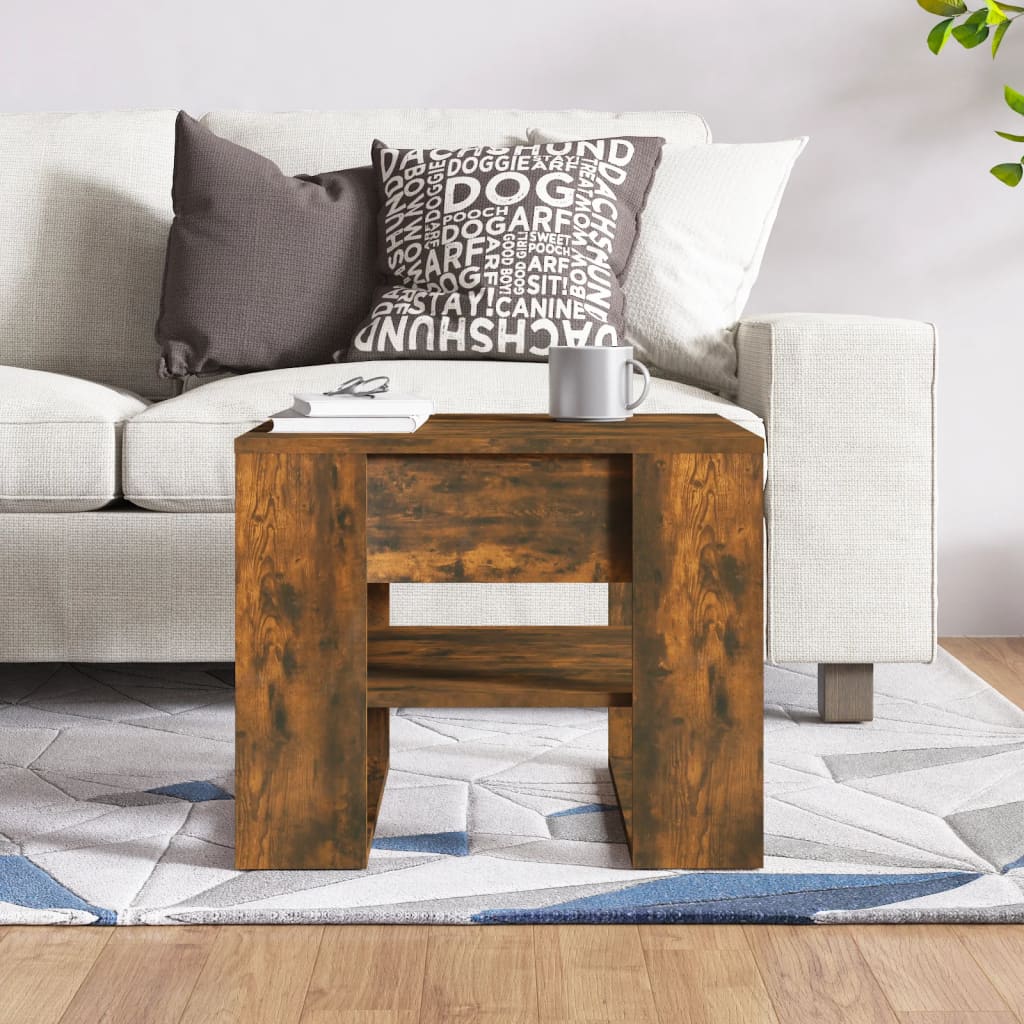 Coffee table smoked oak 55.5x55x45 cm wood material