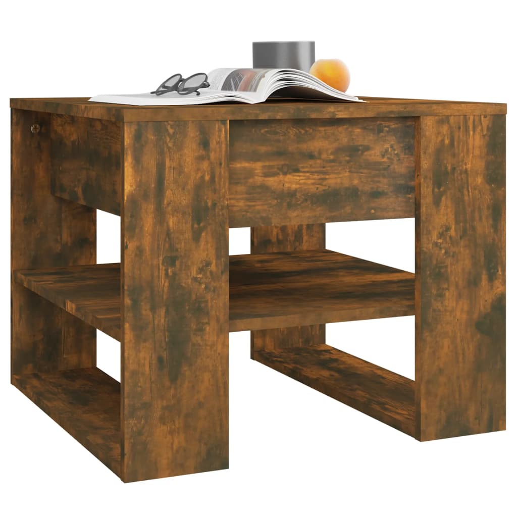 Coffee table smoked oak 55.5x55x45 cm wood material