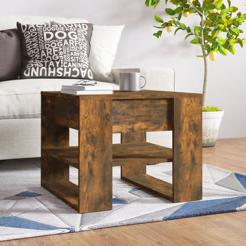 Coffee table smoked oak 55.5x55x45 cm wood material