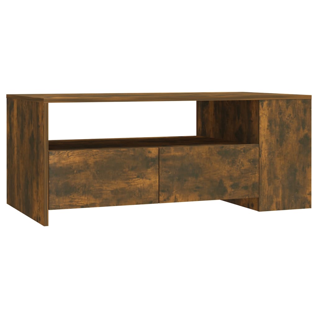 Coffee table smoked oak 102x55x42 cm wood material