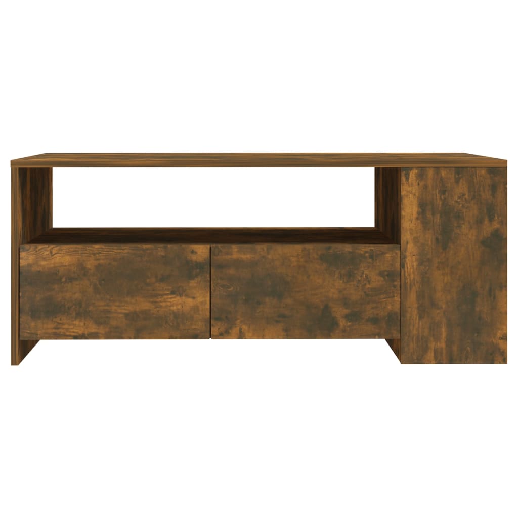 Coffee table smoked oak 102x55x42 cm wood material