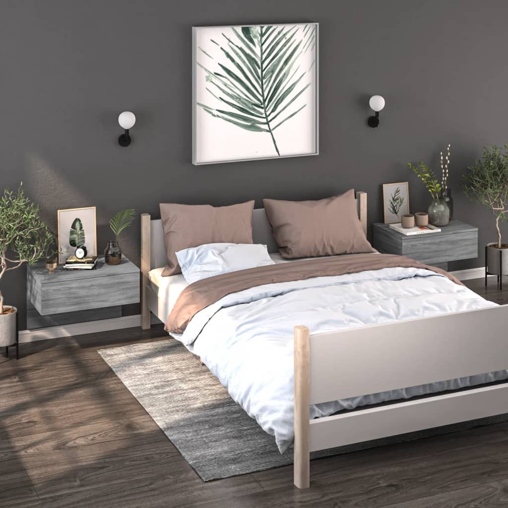 Wall Bedside Tables 2 pcs. Gray Sonoma