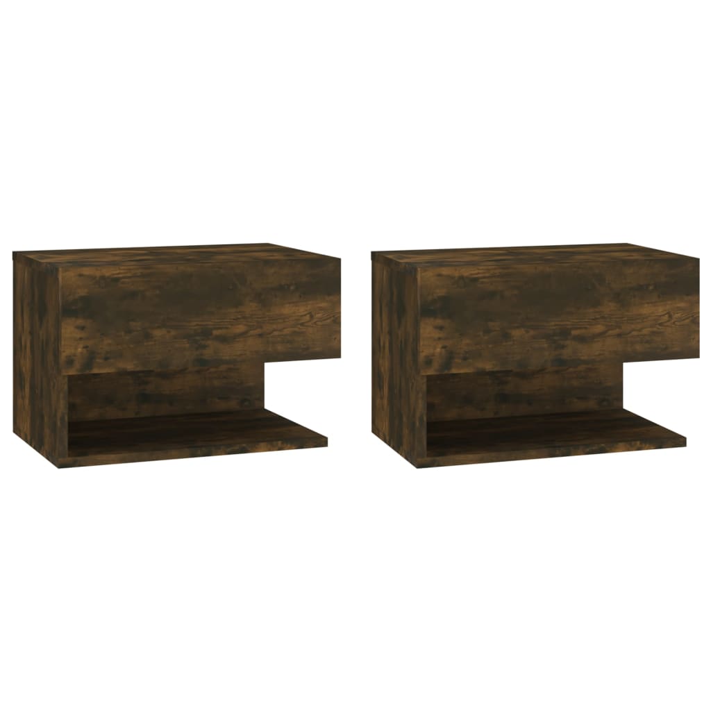 Wall-mounted bedside tables 2 pcs. Smoked oak
