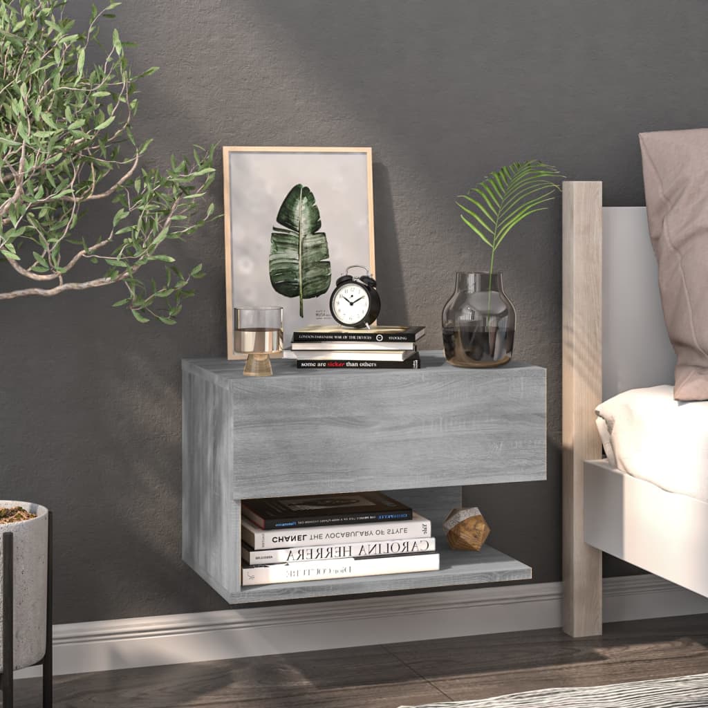 Wall Bedside Tables 2 pcs. Gray Sonoma