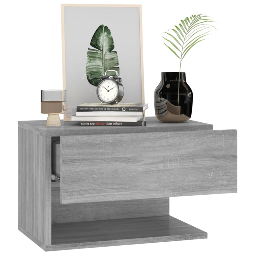 Wall Bedside Tables 2 pcs. Gray Sonoma