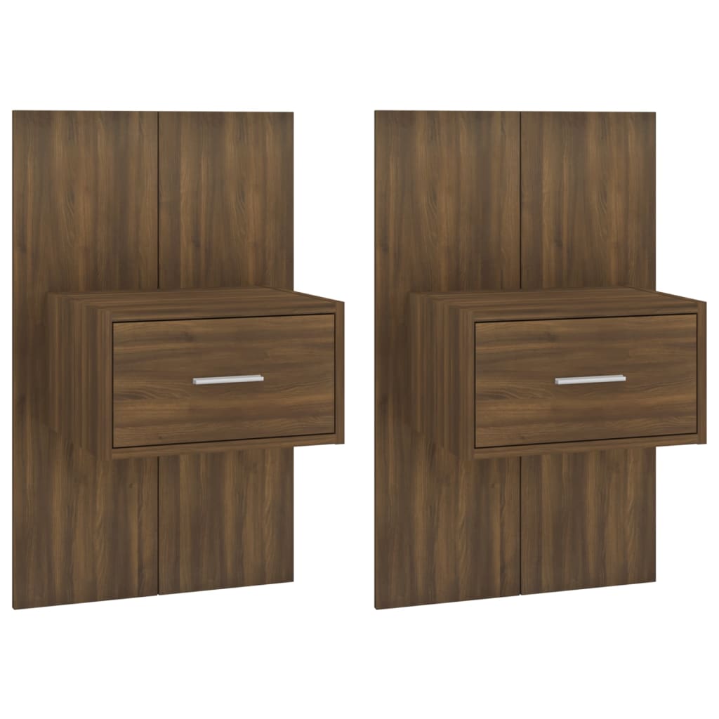 Wall Bedside Tables 2 pcs. Brown Oak Look