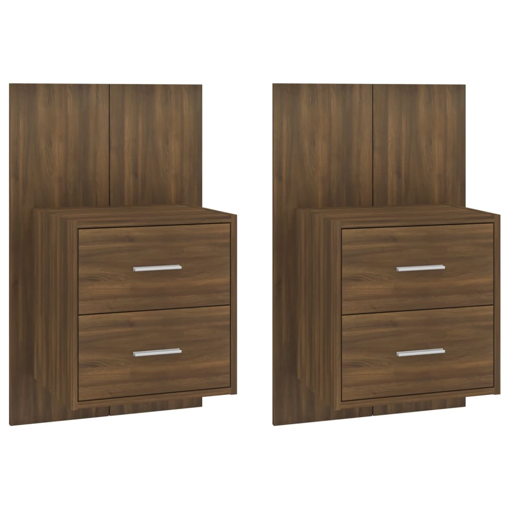 Wall Bedside Tables 2 pcs. Brown Oak Look
