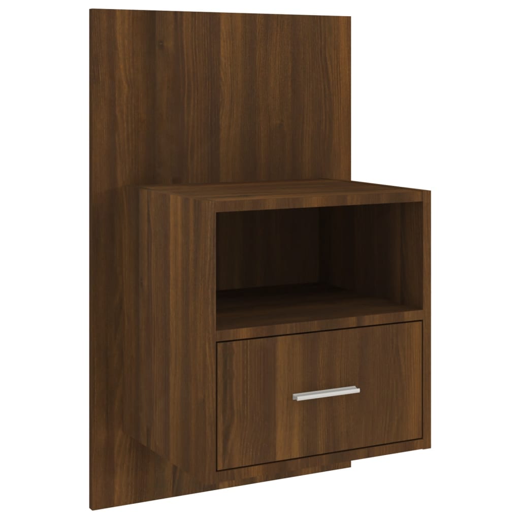 Wall Bedside Tables 2 pcs. Brown Oak Look