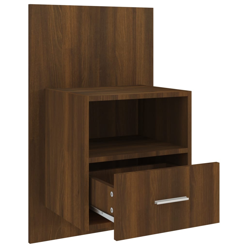 Wall Bedside Tables 2 pcs. Brown Oak Look
