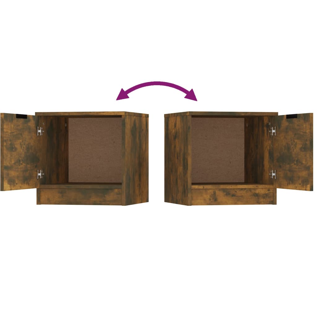 Tables de chevet 2 pcs. chêne fumé 40x39x40 cm