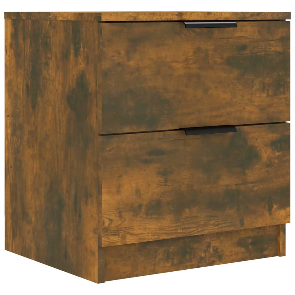 Tables de chevet 2 pcs. Matériau en bois de chêne fumé