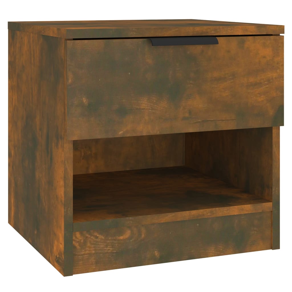 bedside table smoked oak wood material