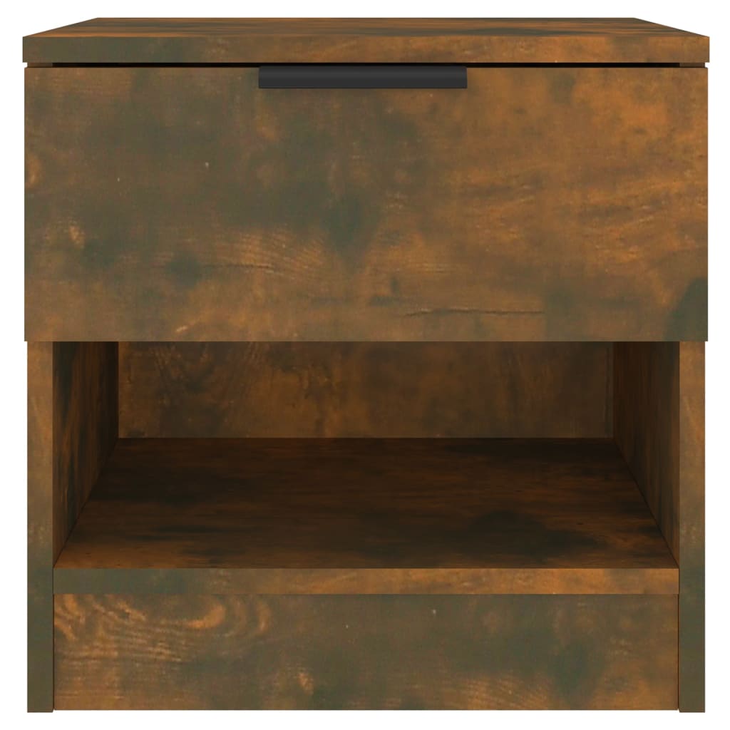 Tables de chevet 2 pcs. Matériau en bois de chêne fumé