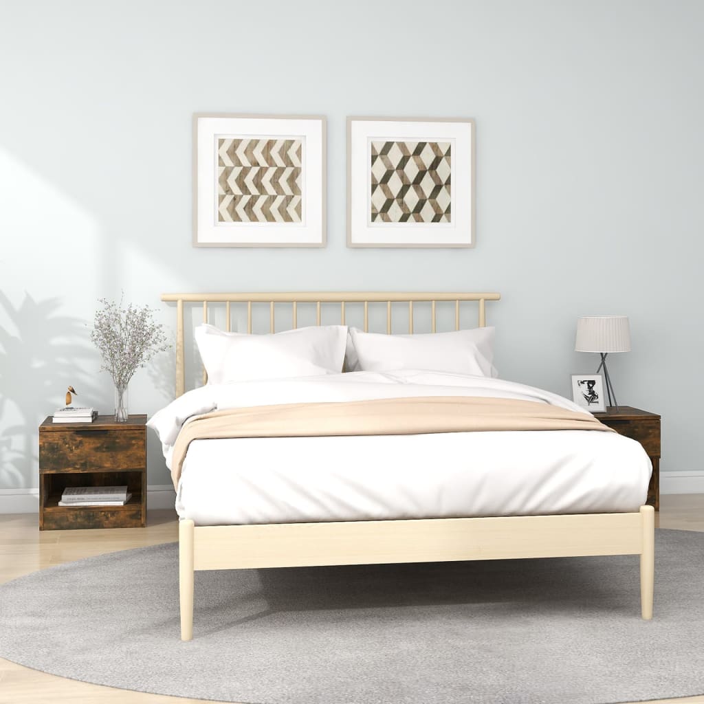 Tables de chevet 2 pcs. Matériau en bois de chêne fumé