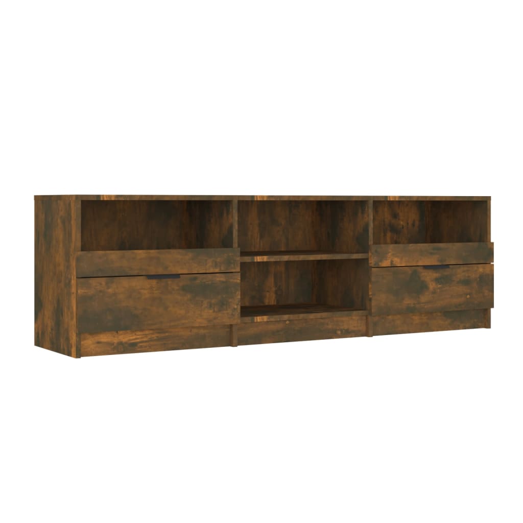 Meuble TV chêne fumé 150x33,5x45 cm matériau bois