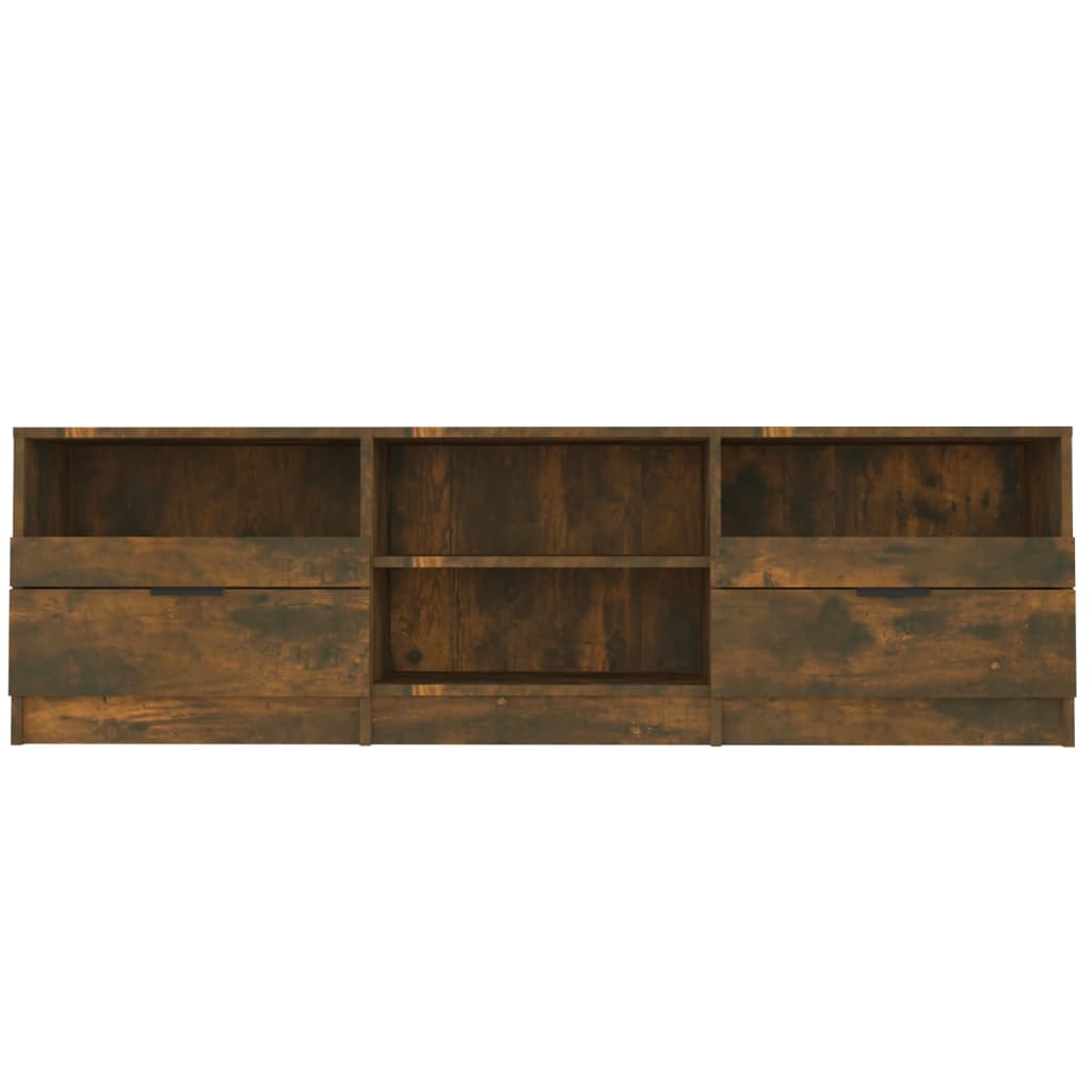 Meuble TV chêne fumé 150x33,5x45 cm matériau bois