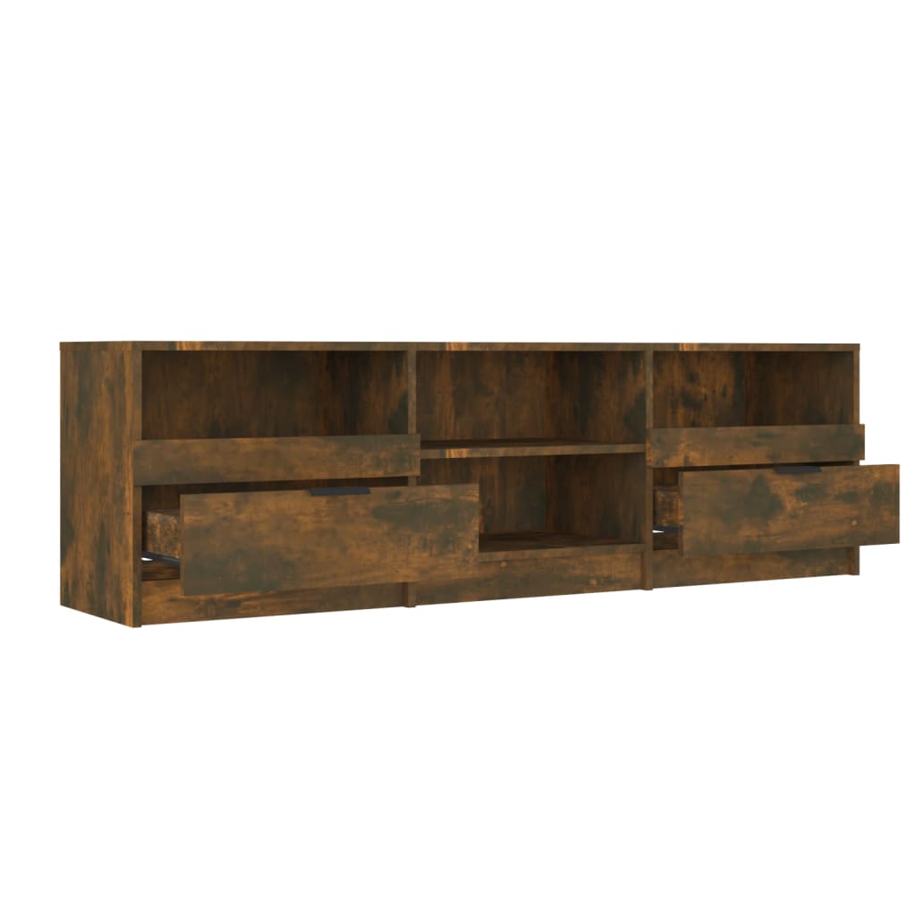 Meuble TV chêne fumé 150x33,5x45 cm matériau bois