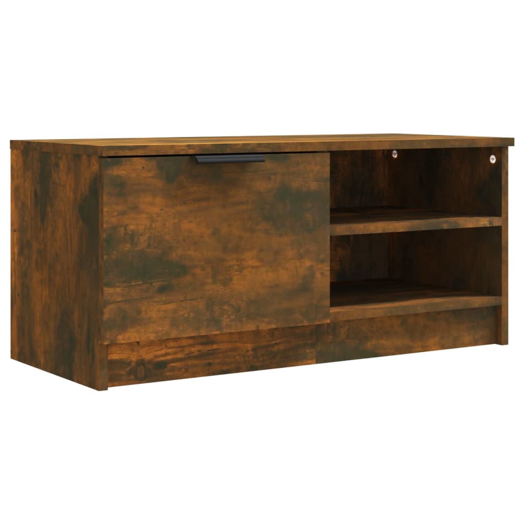 Meuble TV en chêne fumé 80x35x36,5 cm, matériau à base de bois
