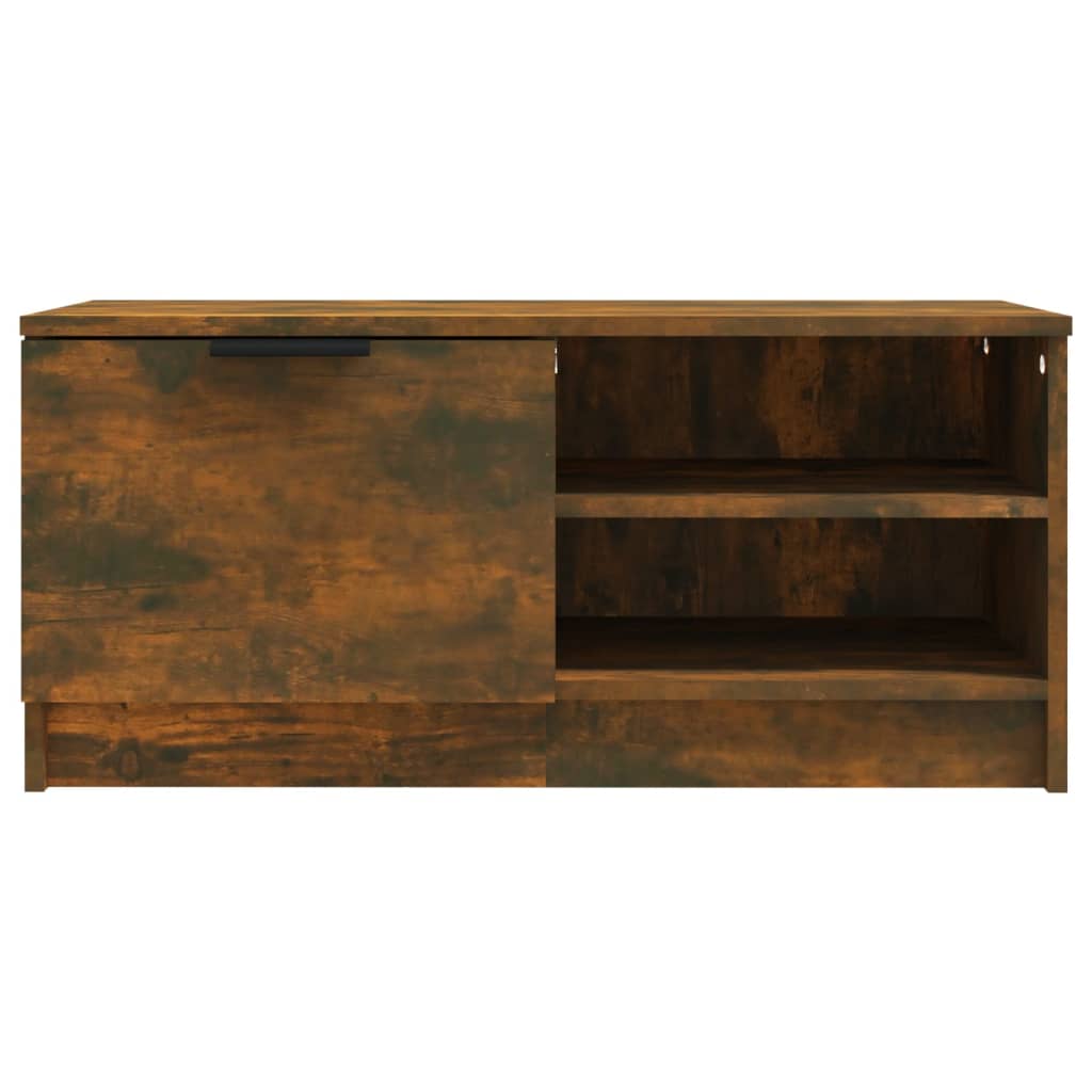 Meuble TV en chêne fumé 80x35x36,5 cm, matériau à base de bois
