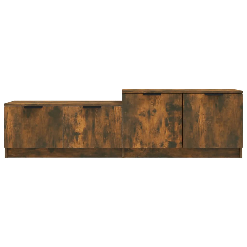 Meuble TV chêne fumé 158,5x36x45 cm matériau bois