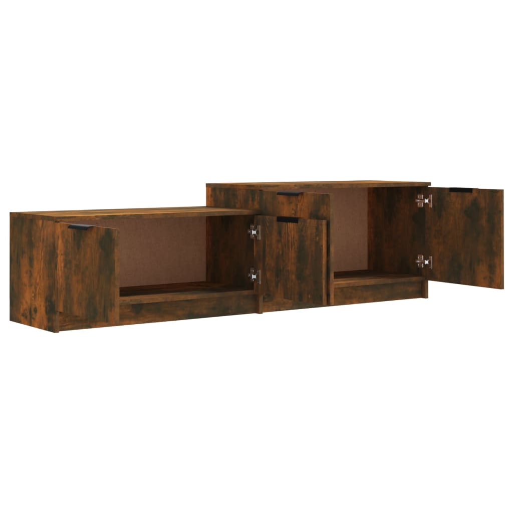 Meuble TV chêne fumé 158,5x36x45 cm matériau bois