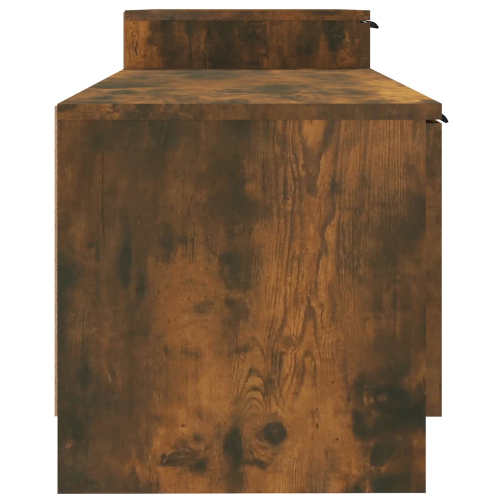 Meuble TV chêne fumé 158,5x36x45 cm matériau bois