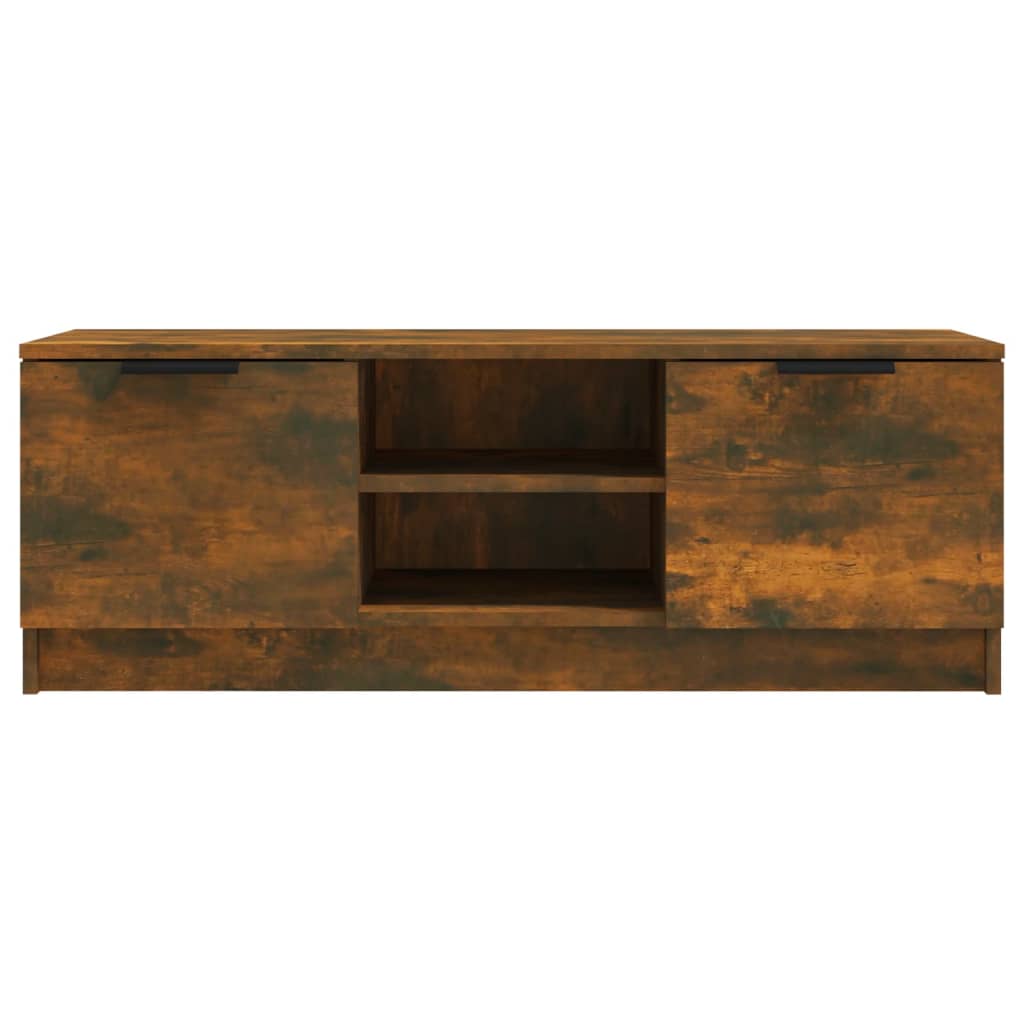 Meuble TV chêne fumé 102x35x36,5 cm matériau bois