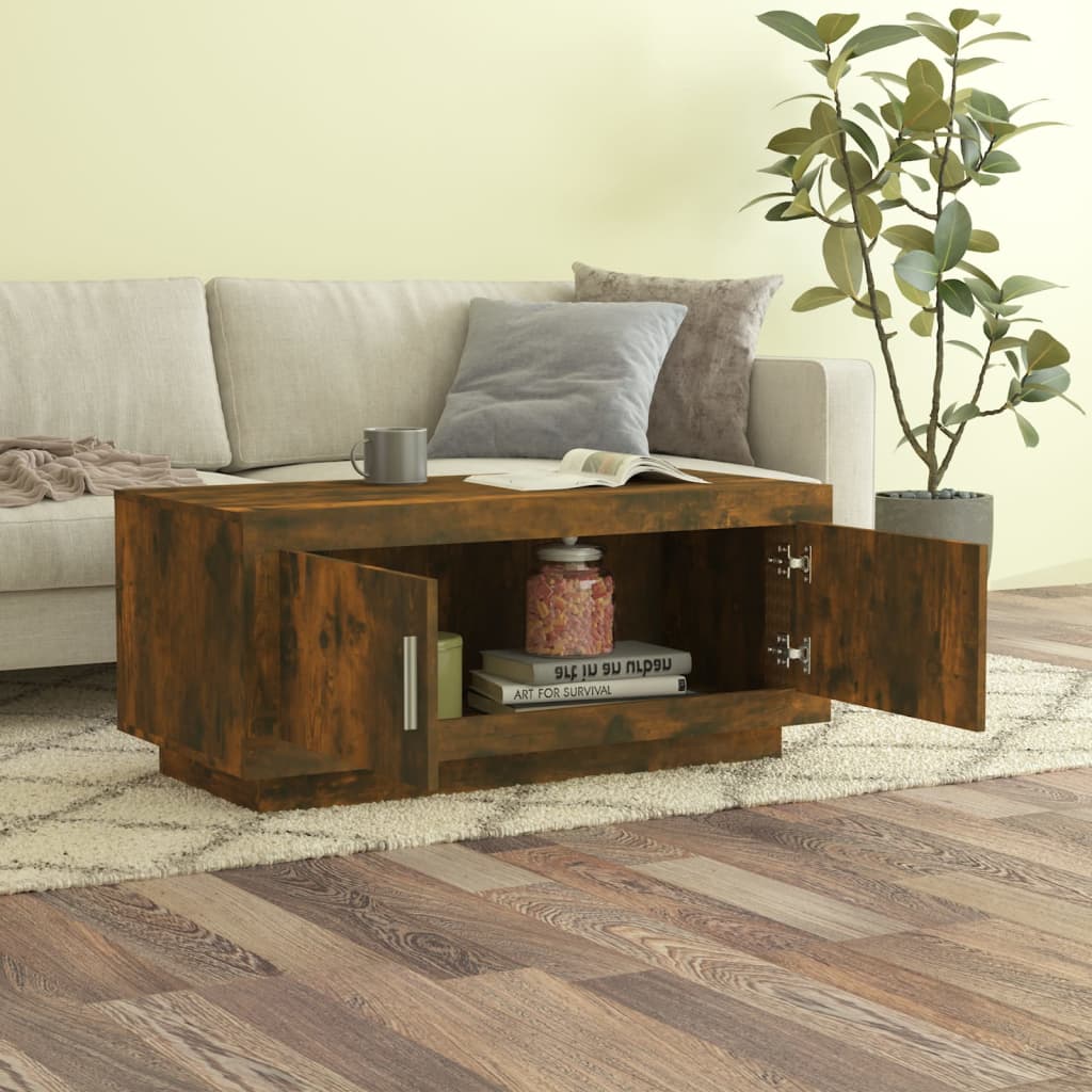 Coffee table smoked oak 102x50x45 cm wood material