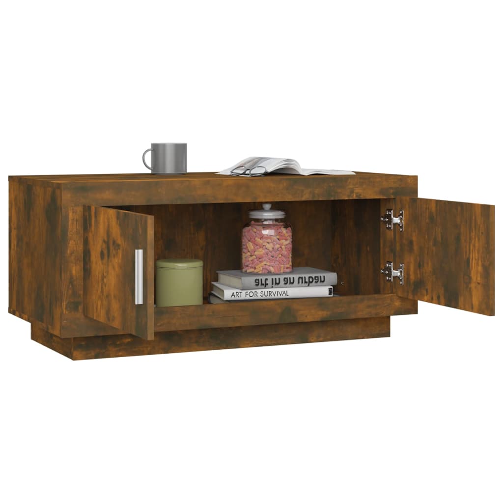 Coffee table smoked oak 102x50x45 cm wood material