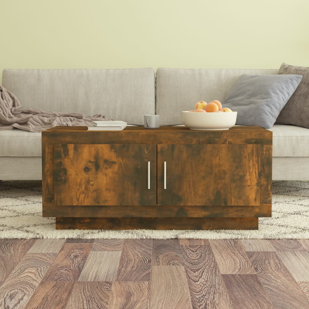 Coffee table smoked oak 102x50x45 cm wood material