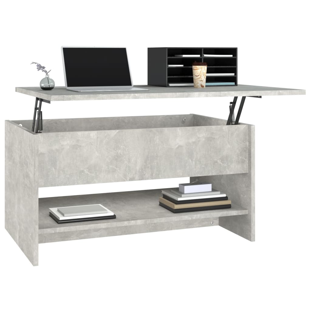 Table basse gris béton 80x50x40 cm en bois