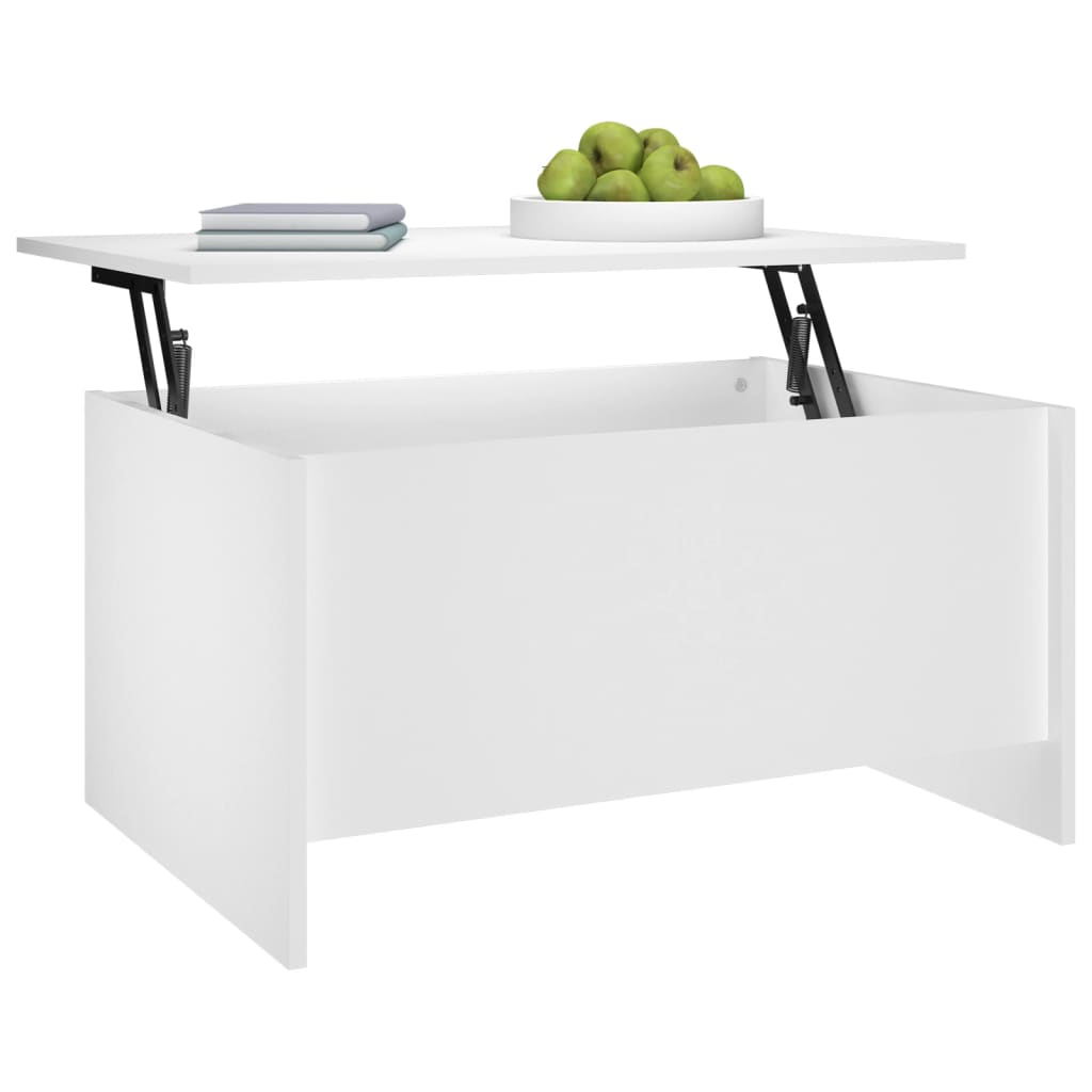 Table basse blanche 80x55,5x41,5 cm en bois