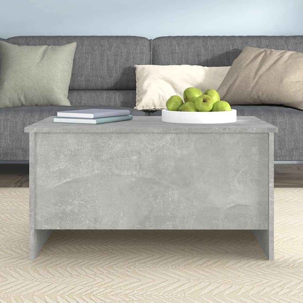 Table basse en béton gris 80x55,5x41,5 cm en bois